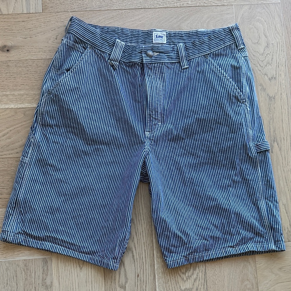 Lee Blue and White Striped Cargo Shorts - NWOT